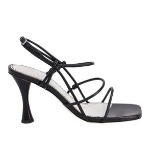 Proenza Schouler Strappy Square Toe High Heel Sandal Sz 41 Black Leather EUC